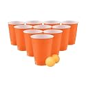 (Set of 25pcs Orange Game Pong Glassess Plastic Reusable Colourful Cups with Balls Perfect for Bachelors, Bachelorette Party, Cocktail Party, Strong Reusable Glass| 2 Balls Included