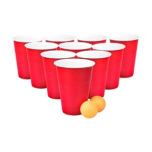 set of 25pcs red game pong glassess plastic reusable colourful cups with balls perfect for bachelors bachelorette party cocktail party strong reusable glass  2 balls included