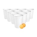 (Set of 25pcs) White Game Pong Glassess Plastic Reusable Colourful Cups with Balls Perfect for Bachelors, Bachelorette Party, Cocktail Party, Strong Reusable Glass| 2 Balls Included