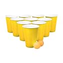 (Set of 25pcs Yellow Game Pong Glassess Plastic Reusable Colourful Cups with Balls Perfect for Bachelors, Bachelorette Party, Cocktail Party, Strong Reusable Glass| 2 Balls Included