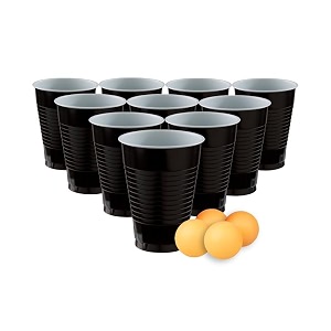 set of 50pcs black game pong glassess plastic reusable colourful cups with balls perfect for bachelors bachelorette party cocktail party strong reusable glass 4 balls included