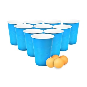set of 50pcs blue game pong glassess plastic reusable colourful cups with balls perfect for bachelors bachelorette party cocktail party strong reusable glass  4 balls included