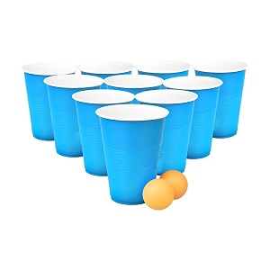 set of 25pcs blue game pong glassess plastic reusable colourful cups with balls perfect for bachelors bachelorette party cocktail party strong reusable glass  2 balls included