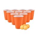 (Set of 50pcs Orange Game Pong Glassess Plastic Reusable Colourful Cups with Balls Perfect for Bachelors, Bachelorette Party, Cocktail Party, Strong Reusable Glass| 4 Balls Included