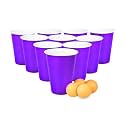 (Set of 50pcs) Purple Game Pong Glassess Plastic Reusable Colourful Cups with Balls Perfect for Bachelors, Bachelorette Party, Cocktail Party, Strong Reusable Glass| 4 Balls Included