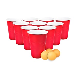 set of 50pcs red game pong glassess plastic reusable colourful cups with balls perfect for bachelors bachelorette party cocktail party strong reusable glass  4 balls included