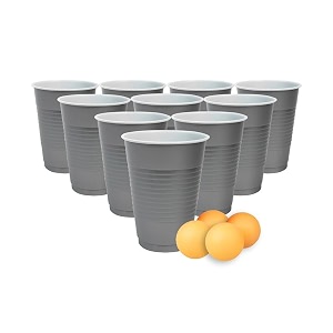 set of 50pcs silver game pong glassess plastic reusable colourful cups with balls perfect for bachelors bachelorette party cocktail party strong reusable glass 4 balls included