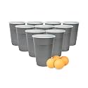 (Set of 50pcs) Silver Game Pong Glassess Plastic Reusable Colourful Cups with Balls Perfect for Bachelors, Bachelorette Party, Cocktail Party, Strong Reusable Glass| 4 Balls Included
