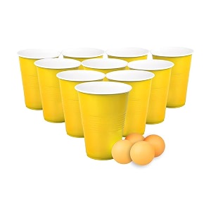 set of 50pcs yellow game pong glassess plastic reusable colourful cups with balls perfect for bachelors bachelorette party cocktail party strong reusable glass 4 balls included