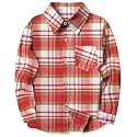 SELINK Girls Long Sleeve Flannel Buffalo Plaid Button Down Shirt