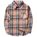 SELINK Girls Long Sleeve Flannel Buffalo Plaid Button Down Shirt