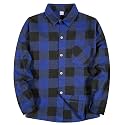 SELINK Girls Long Sleeve Flannel Buffalo Plaid Button Down Shirt