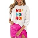 SELINK Women's Holiday Sweater Crew Neck Print Casual Long Sleeve Pullover