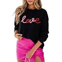 SELINK Women's Holiday Sweater Crew Neck Print Casual Long Sleeve Pullover