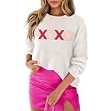 SELINK Women's Holiday Sweater Crew Neck Print Casual Long Sleeve Pullover