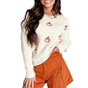 SELINK Women's Holiday Sweater Crew Neck Print Casual Long Sleeve Pullover