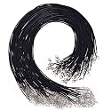 Selizo 100Pcs Necklace Cord for Jewelry Making, Black Waxed String Bracelet Making Supplies