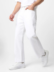 SELL4U Loose Fit Men White Jeans