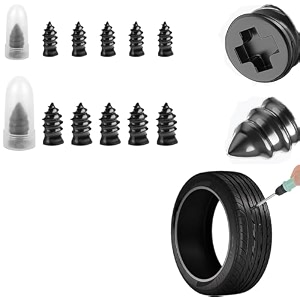 10pcs vacuum tyre repair tool - universal self-tire repair film nail for car bike motorcycle truck 5 s  5 l black