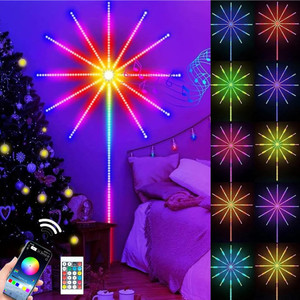 sellrider new smart rgb firework led strip lights with launch burst effect color changing light strip