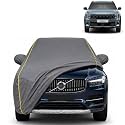 Seltos 100% Waterproof Car Cover | Dustproof Sun Protection Cover | Soft Cotton Lining | Triple Stitched | Mirror Pocket | Antenna Pocket | All Weather Body Cover (Grey with Yellow Piping)