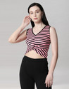 Selvia Casual Striped Women Pink Top