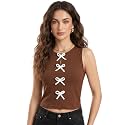 Selvia Ribbed Bow Detail Sleeveless Crop Tops