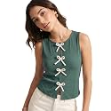 Selvia Ribbed Bow Detail Sleeveless Crop Tops