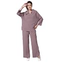 Selvia Women's Solid Co-ords Set|Lycra Casual Oversized Top &amp; Trouser Set||Two Piece Office Wear Co-ords Set