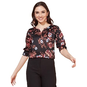 Selvia Womens Floral Regular Fit Top