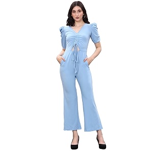selvia women women39s puff sleeve knitted lycra straight jumpsuits274tk7001n-xl_teal