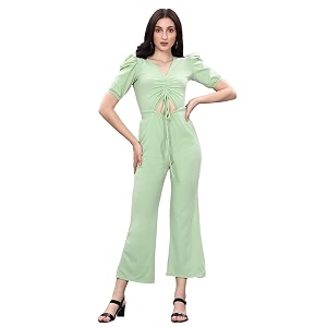 selvia women women39s puff sleeve knitted lycra straight jumpsuits274tk7001n-xl_teal