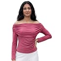 Selvia Women39s Off Shoulder Ruched Long Sleeve