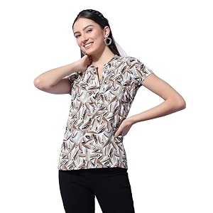 Selvia Womens Printed Regular Fit Top