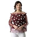 Selvia Women's Printed Regular Fit Crop Top (221TKN4021-S_Maroon S)