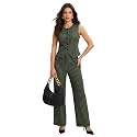 Selvia Womens Striped Waistcoat Style Top with