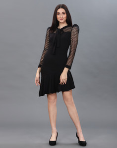 selvia women sheath black minishort dress