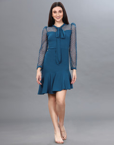 selvia women sheath blue minishort dress