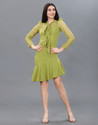 Selvia Women Sheath Light Green Mini/Short Dress