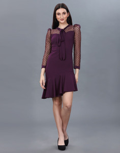 selvia women sheath maroon minishort dress
