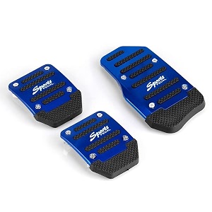 semaphore 3 pcs non-slip manual car pedals kit sports brake pad cover foot pedals rest plate kitsblue compatible with marutii alto 800