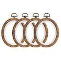 Semetall 4pcs Oval Embroidery Hoops 2.36"x2.95" Inch