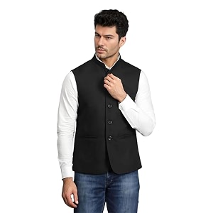 Semi Formal Waistcoat for Men Cotton Jacket