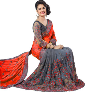 semizoxis embellished bollywood net art silk saree