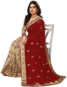 semizoxis embellished bollywood net art silk saree