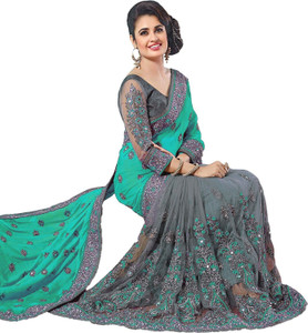 semizoxis embellished bollywood net art silk saree