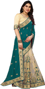 semizoxis embellished bollywood net art silk saree