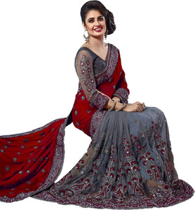 semizoxis embellished bollywood net art silk saree