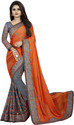 Semizoxis Embellished, Embroidered Bollywood Net, Art Silk Saree