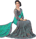 Semizoxis Embellished Bollywood Net, Art Silk Saree